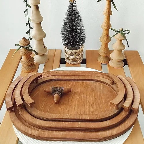 سینی چوبی بیضی